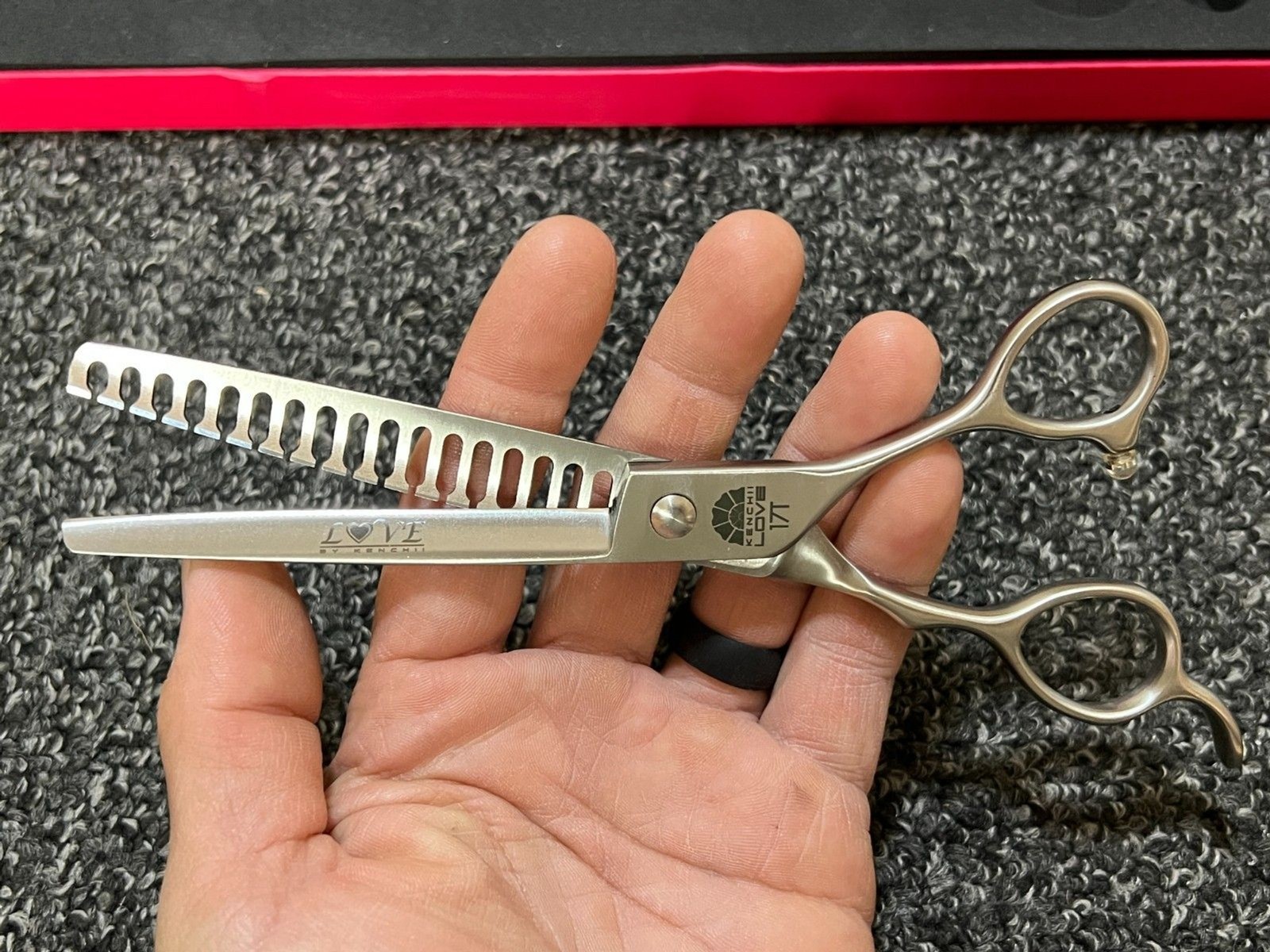 Kenchii Love Dog Grooming Scissors 17 Tooth Thinning Shears KELV17T - New!