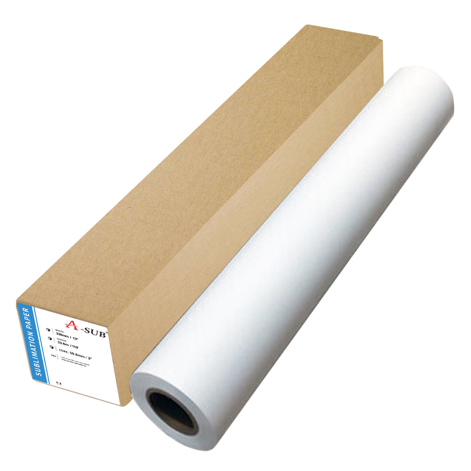 A-SUB Sublimation Paper Roll 125g 13" x 110 Ft Quick Drying for Inkjet Printer