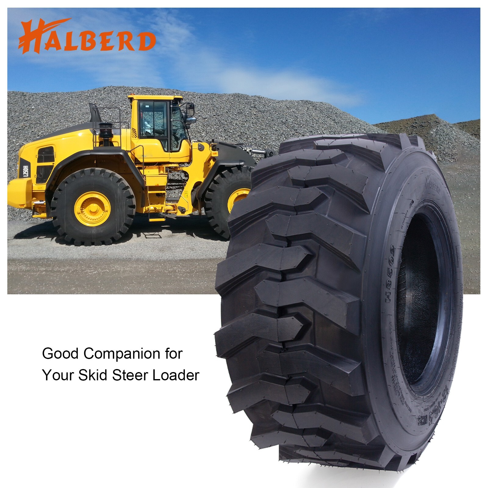 Two 12-16.5 Skid Steer Loader Tires Heavy Duty 12PR SKS Industrial tire Tubeless