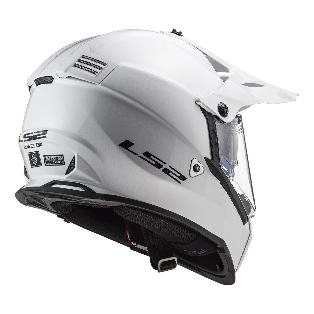 LS2 Blaze Adventure Solid Gloss White Full Face Dual Sport Helmet Adult Size XS