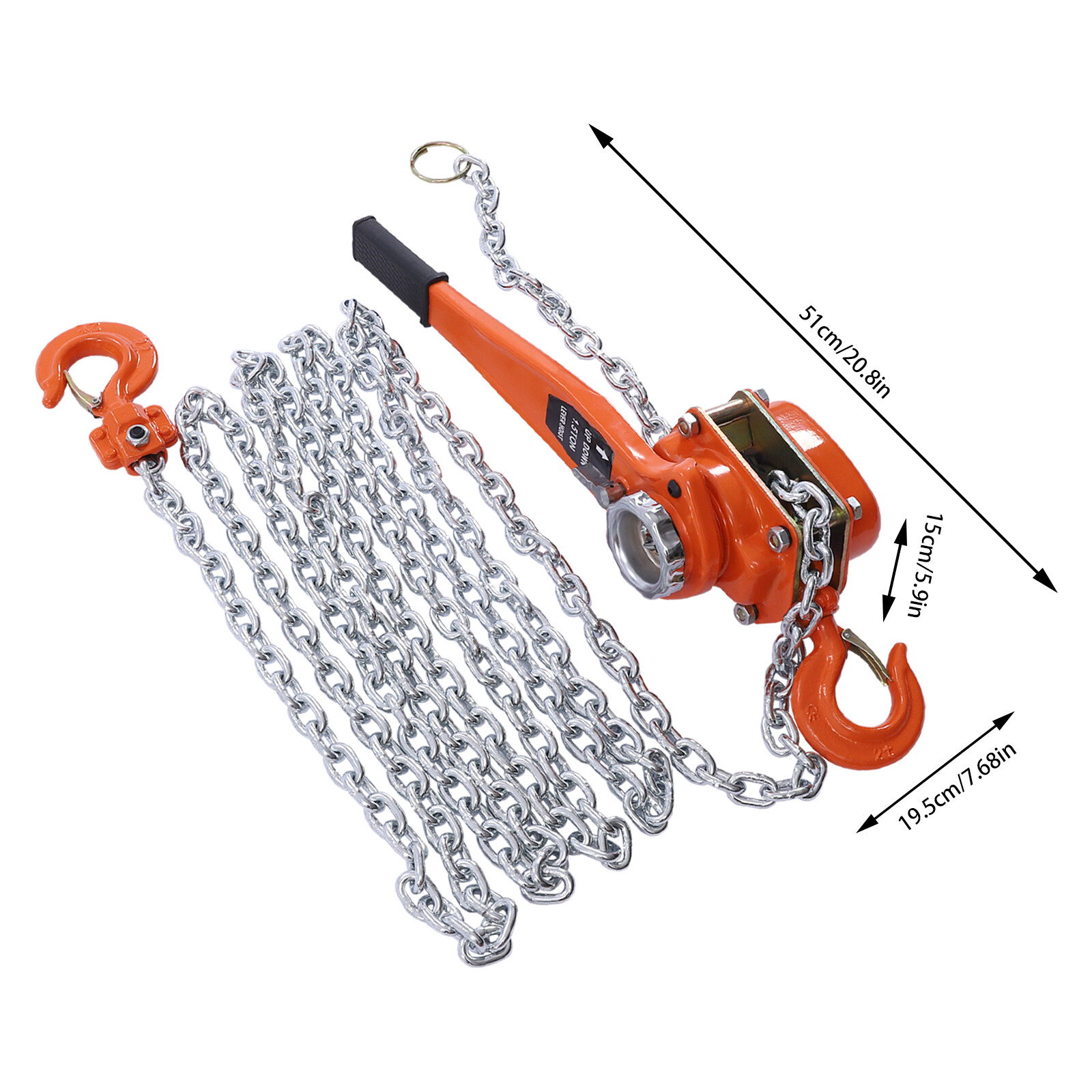 Lever Block Chain Hoist Ratchet Type Come Along Puller 20 FT Lifter 1.5 Ton New