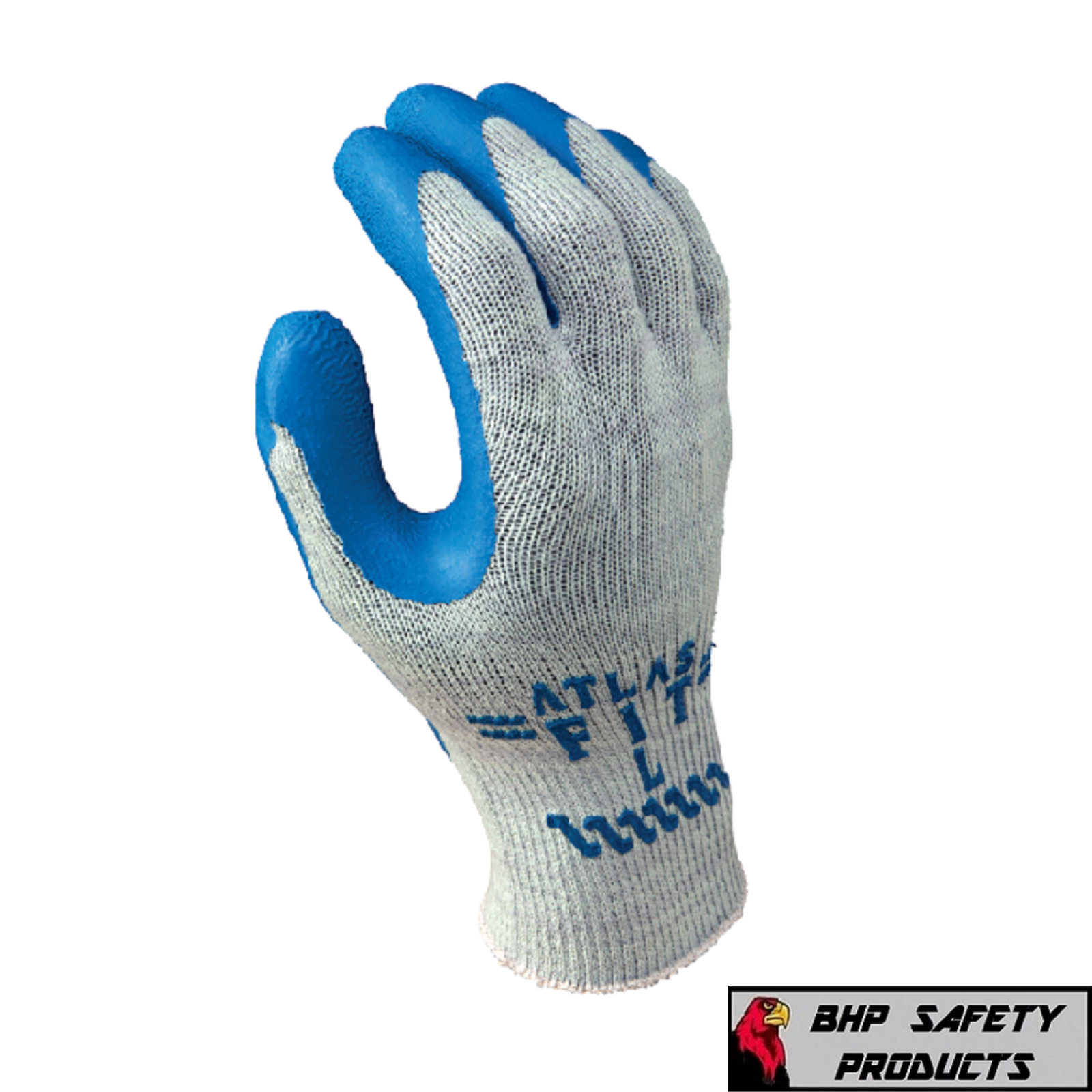 SHOWA ATLAS FIT 300 NATURAL RUBBER PALM WORK GLOVES BLUE (SM-XL)