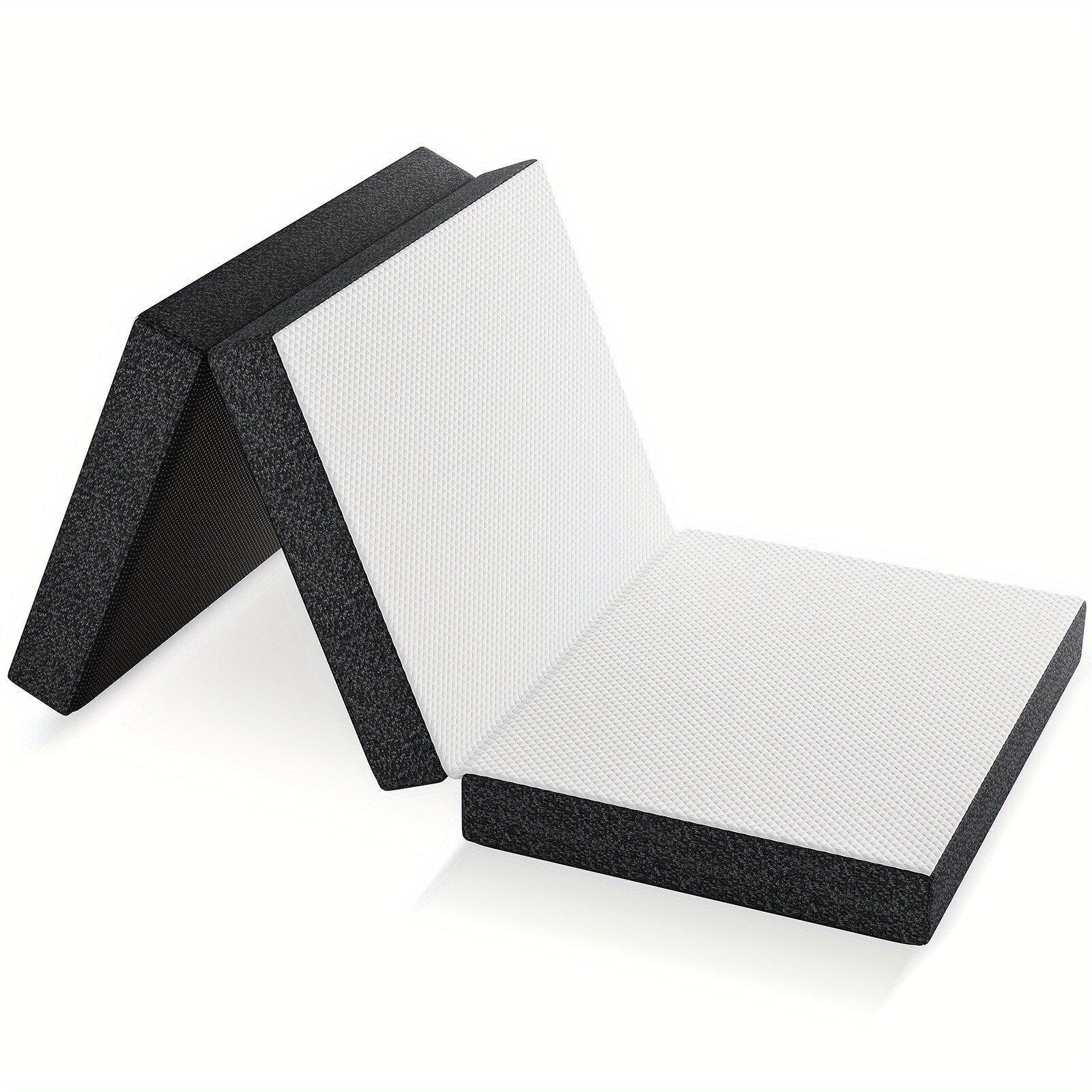 4-Inch Tri-Fold Memory Foam Folding Mattress Topper Portable for Camping, Guest