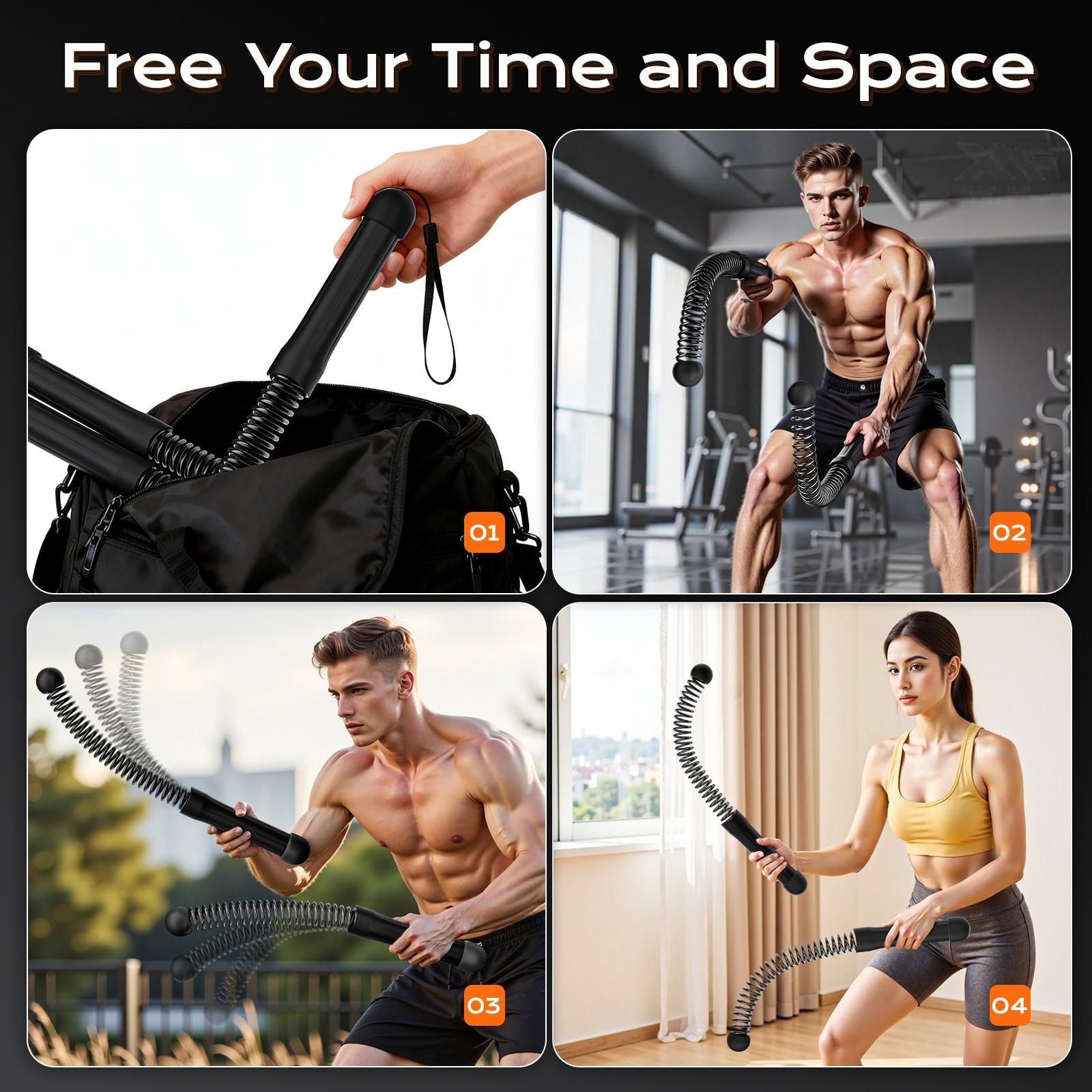 New Cordless Battle Rope for Home Use - Compact Portable Home Fitness Equipment