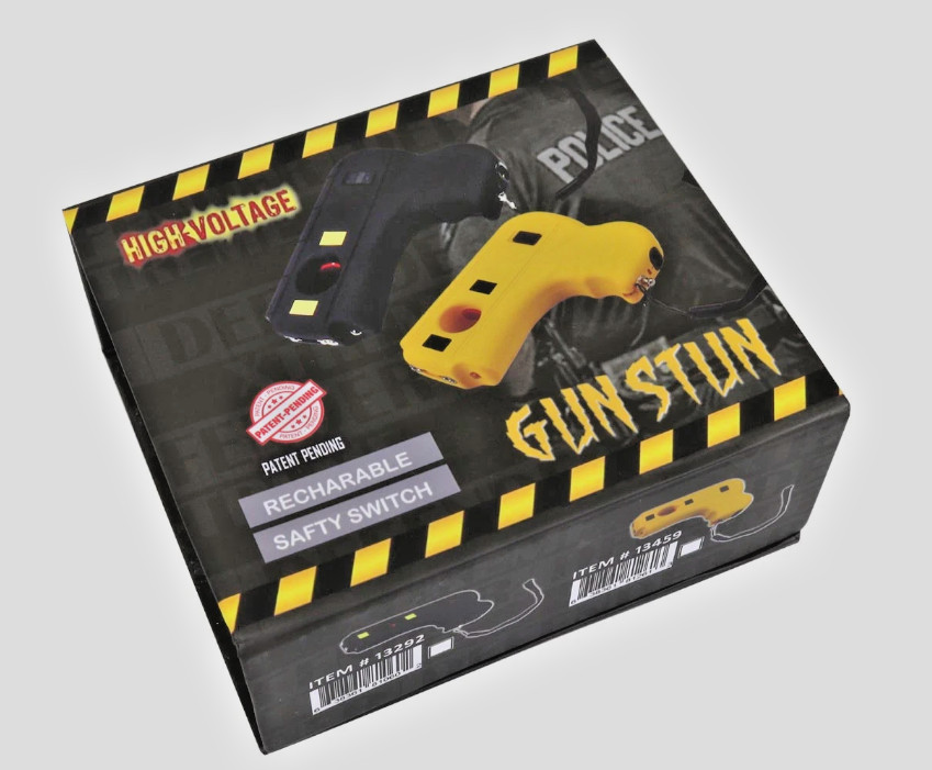 DEFENDER 10 MV Rechargeable Pistol Grip STUN GUN w/ Light & Holster SAFETY GREEN