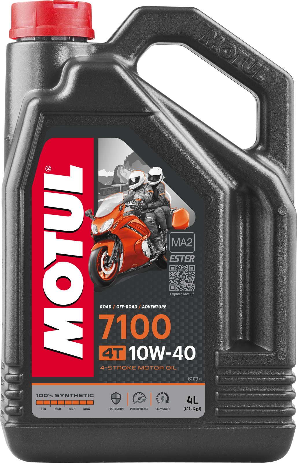 Motul 7100 4T Synthetic Ester Motor Oil - 10W40 - 4L. 104092