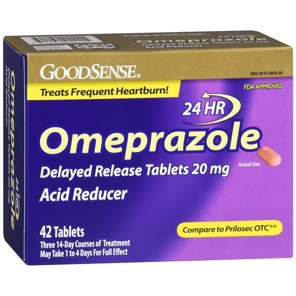 GoodSense Omeprazole Delayed Release Tablets 20 mg, 42 Pieces, Exp 07/2026