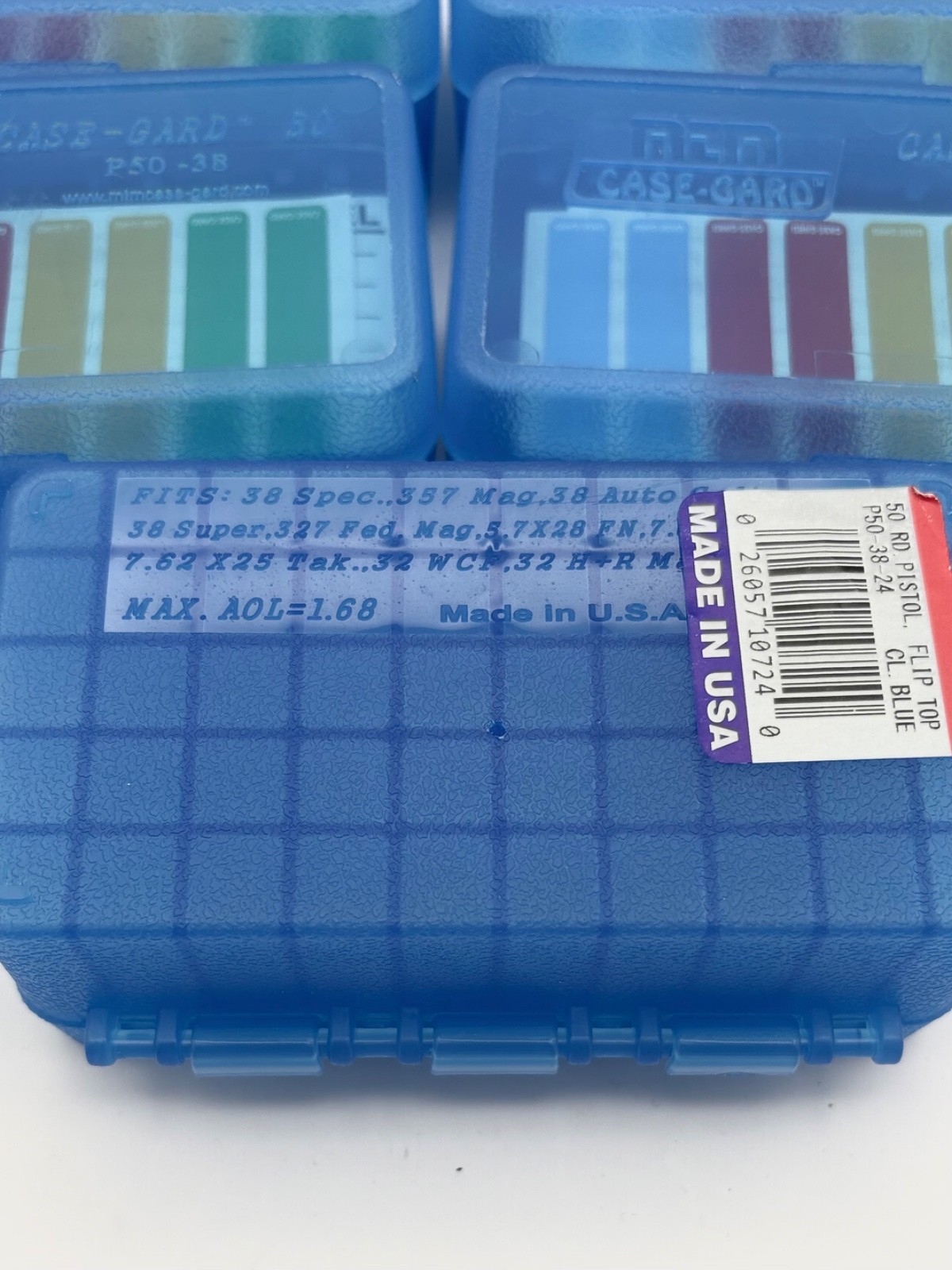 MTM P50-38 Flip-Top 50 Round Ammo Box Set for .38 Special / .357 Magnum (5 pack)