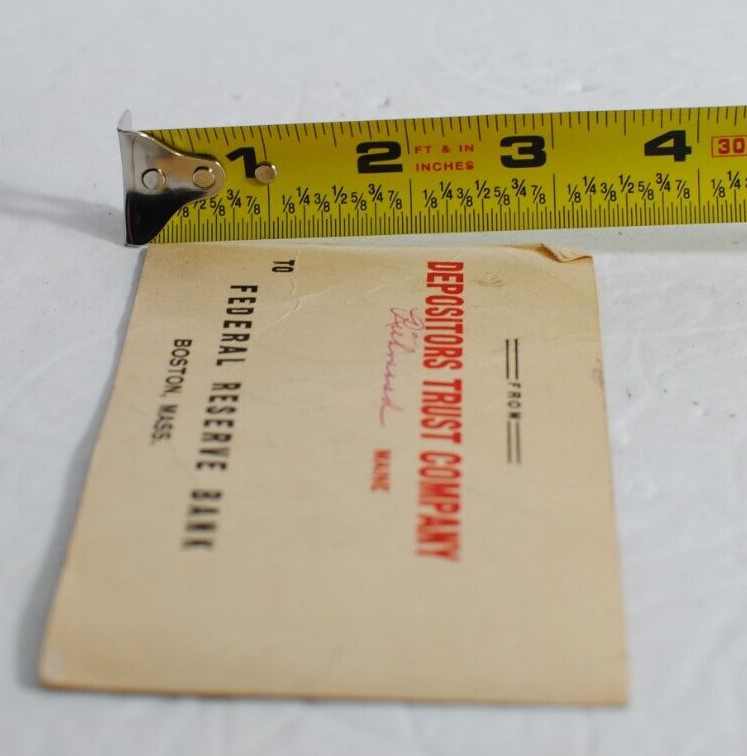 From Depositors Trust Co. to Federal Reserve Bank Boston. Vintage Bank Paper:
