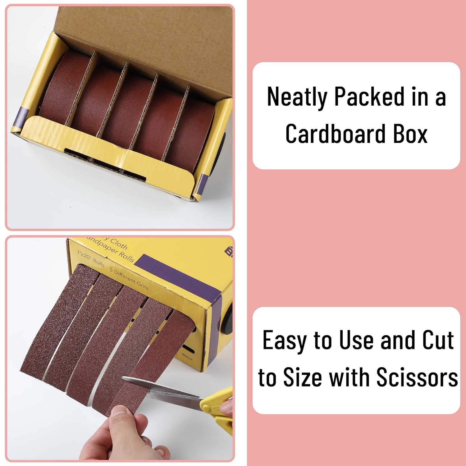 Emery Cloth Roll 1" x 26 Ft 150/240/320/400/600 Grit Abrasive Sandpaper Roll