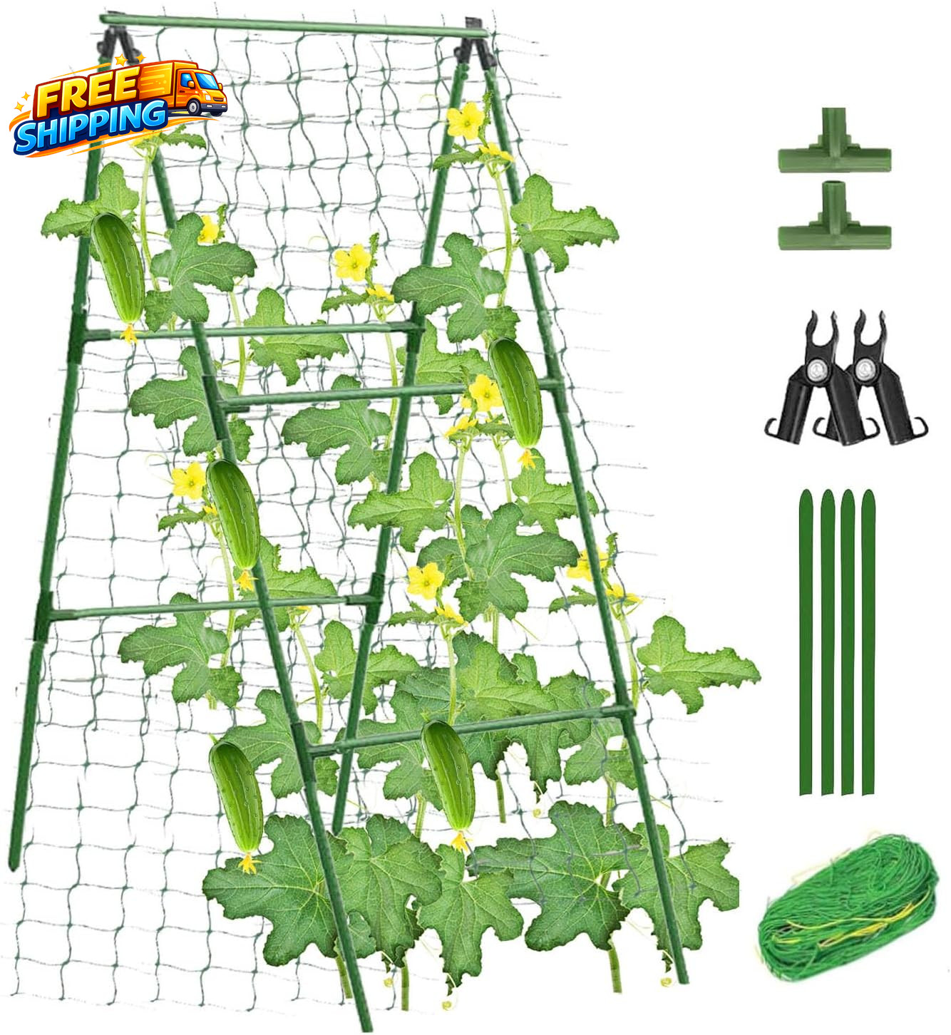 Garden Cucumber Trellis for Climbing Plants Outdoor, 47X16 Inch a Frame Cucumber