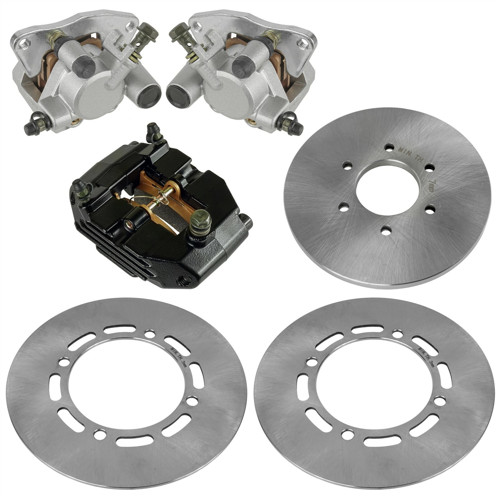 Fits Yamaha Grizzly 660 Front Rear Brake Caliper w/ Disc Pad YFM660F 4X4 2003-08