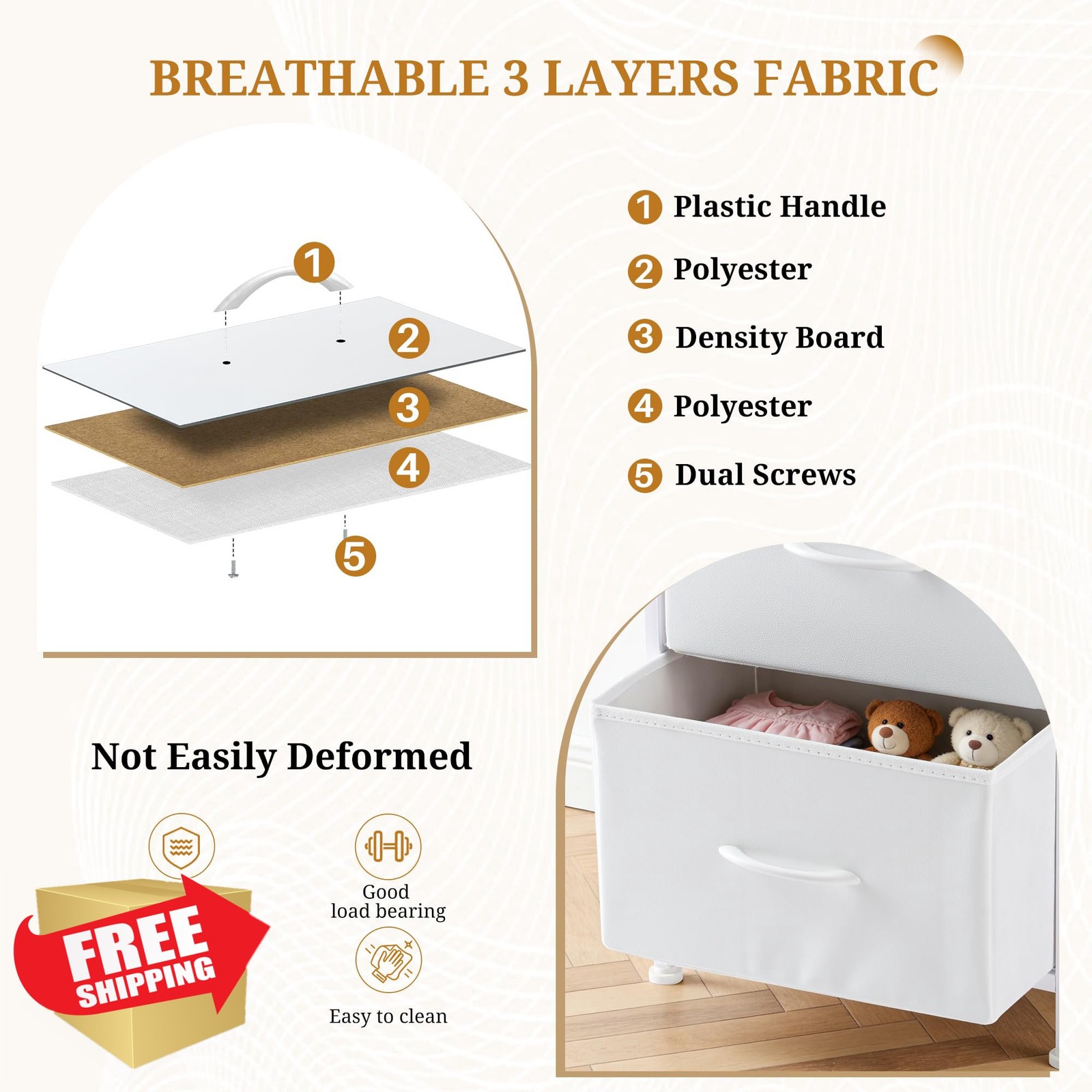 Accver White 2 Drawer Nightstand End Table Bedroom Dorm