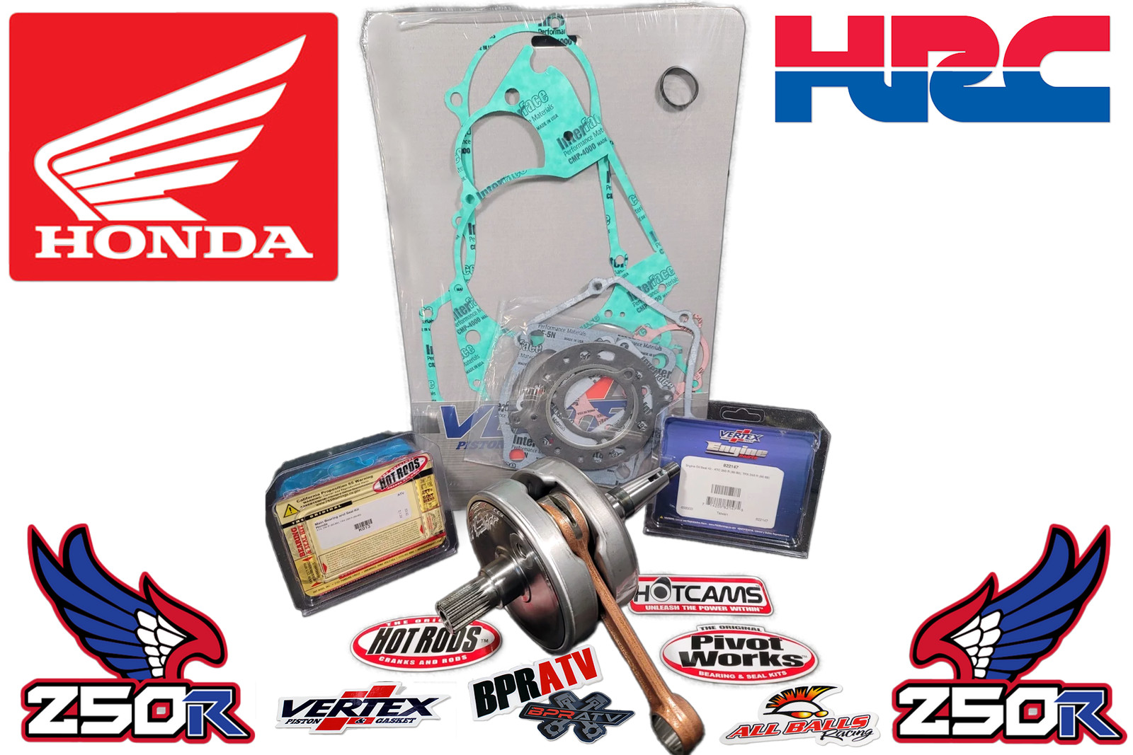 1986 Honda TRX250R TRX 250R Hot Rods Trued Crank Bottom End Engine Rebuild Kit ✔