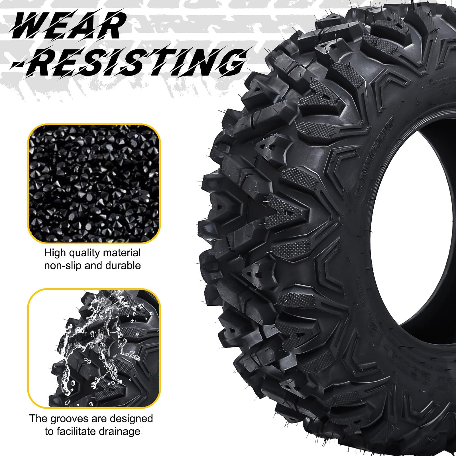 4PCS 26x11-12 26x9-12 Front Rear ATV Tires 26x11x12 26x9x12 6PR Mud ATV UTV Tire
