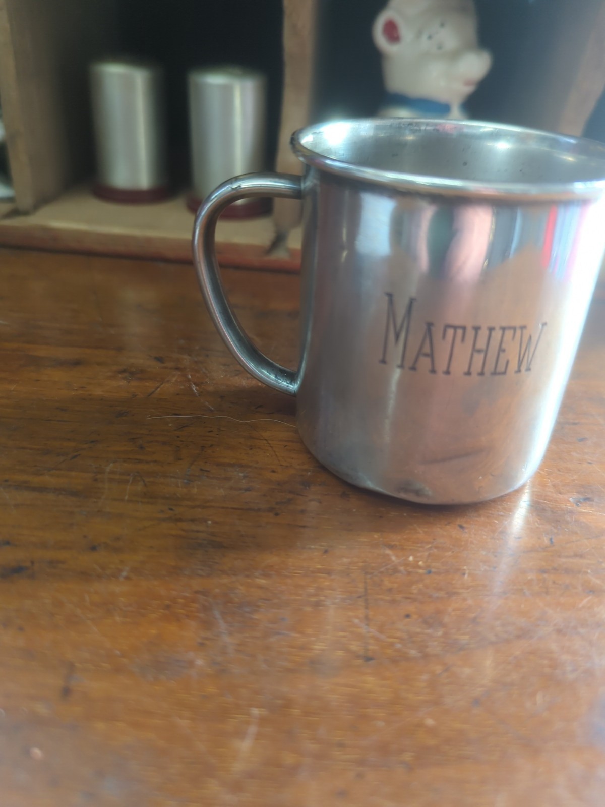 Vintage Towle Sterling Baby Cup Mathew Monogram
