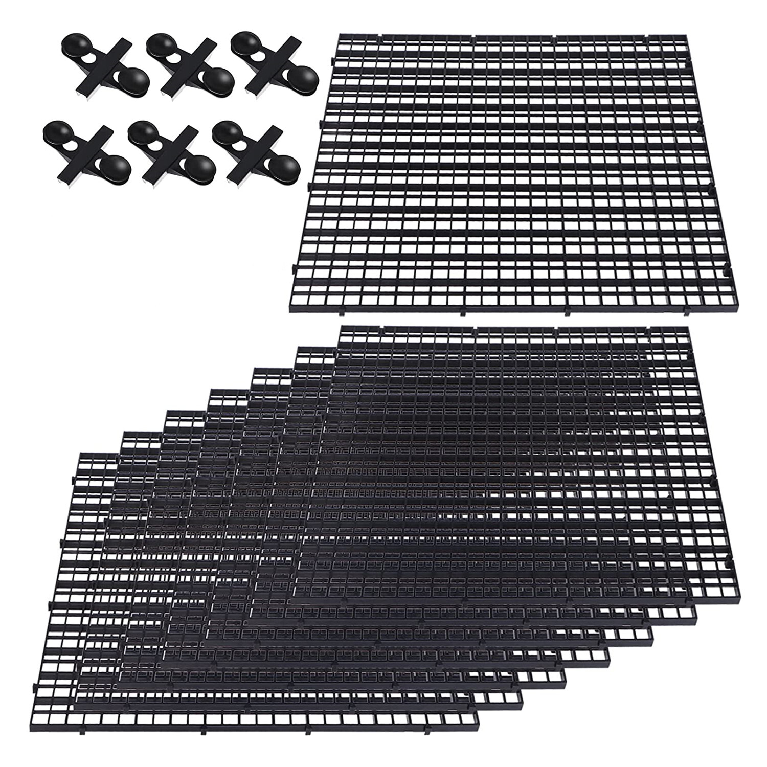 4pcs Aquarium Divider Tray Egg Crate Grid Fish Tank Divider Bottom Isolation