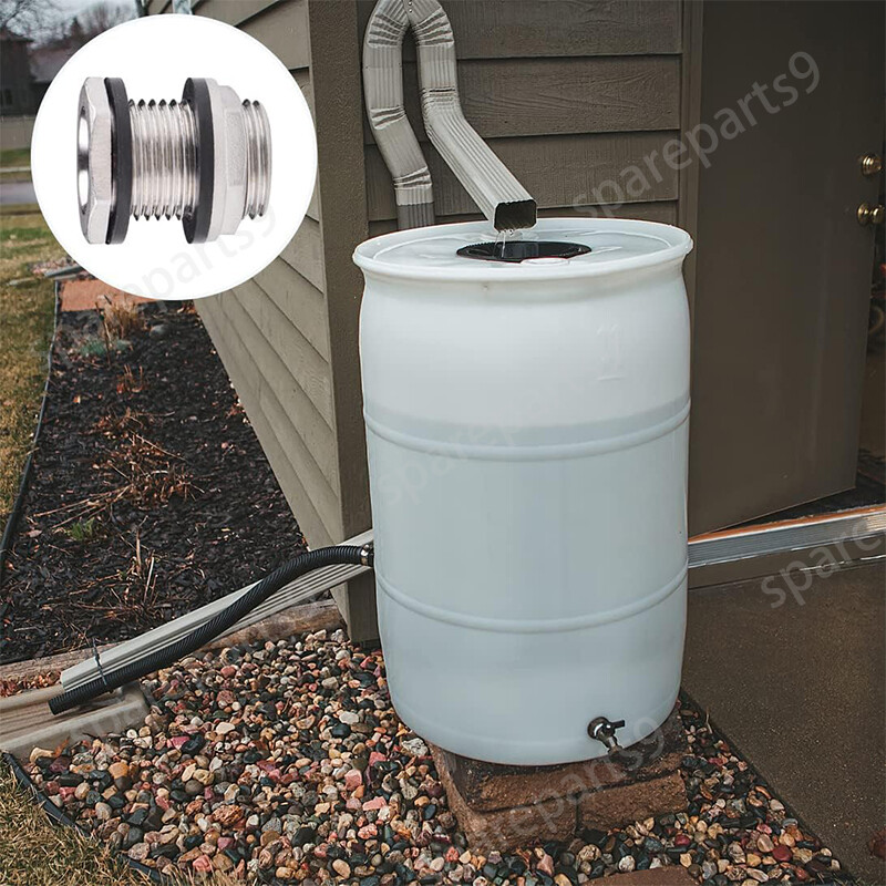 Stainless Steel Bulkhead Tank Fitting 3/4" GHT Male to 1/2" NPT Female Thread