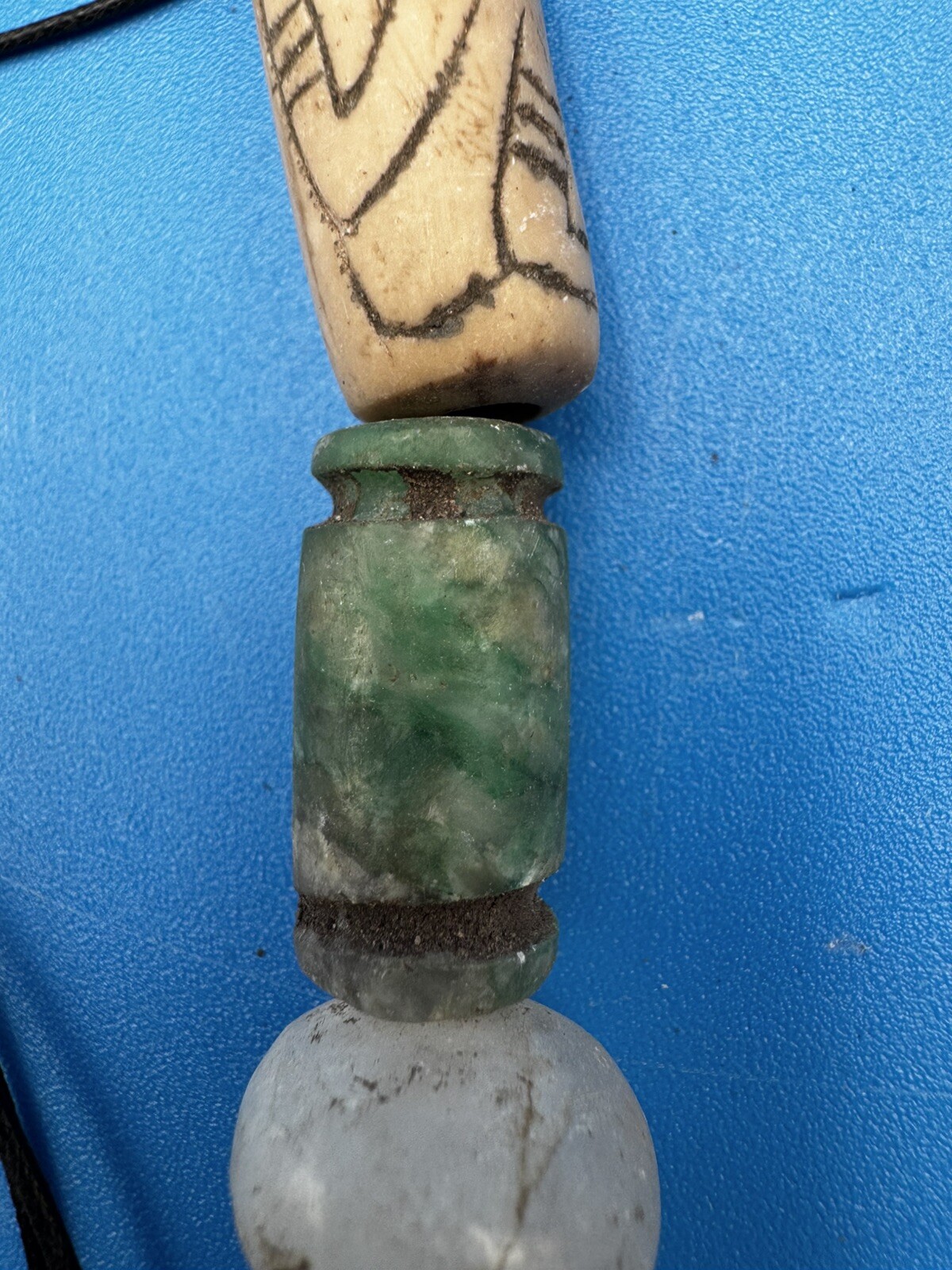 Tula Hidalgo Pre Columbian Toltec Alien Stone Carving Pendant Ojuelos