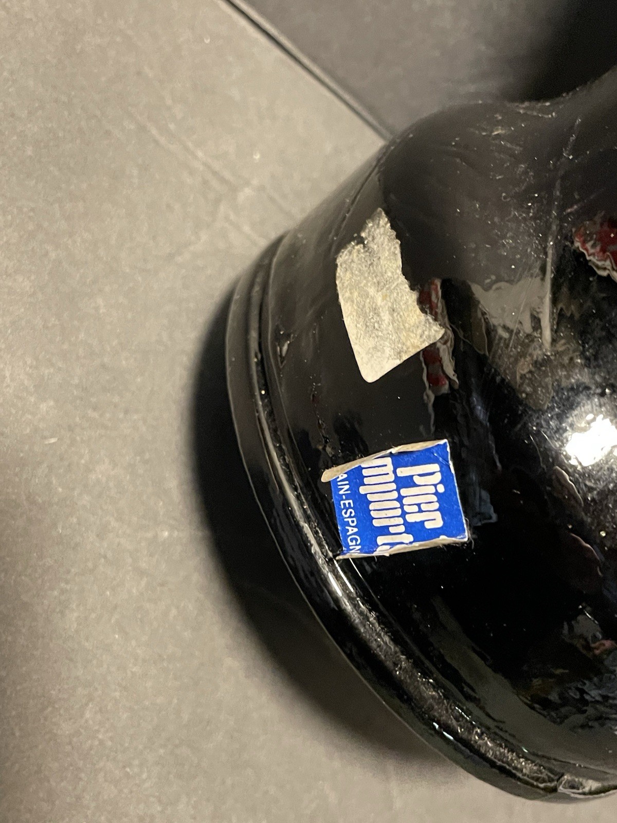 VTG Pier 1 Black Art Glass Mannequin Head Bust Wig Hat Display Made in Spain 11”