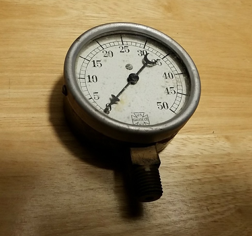 Vintage U.S. Gauge Co. NY  0-50 Pressure USA 25AD-2430