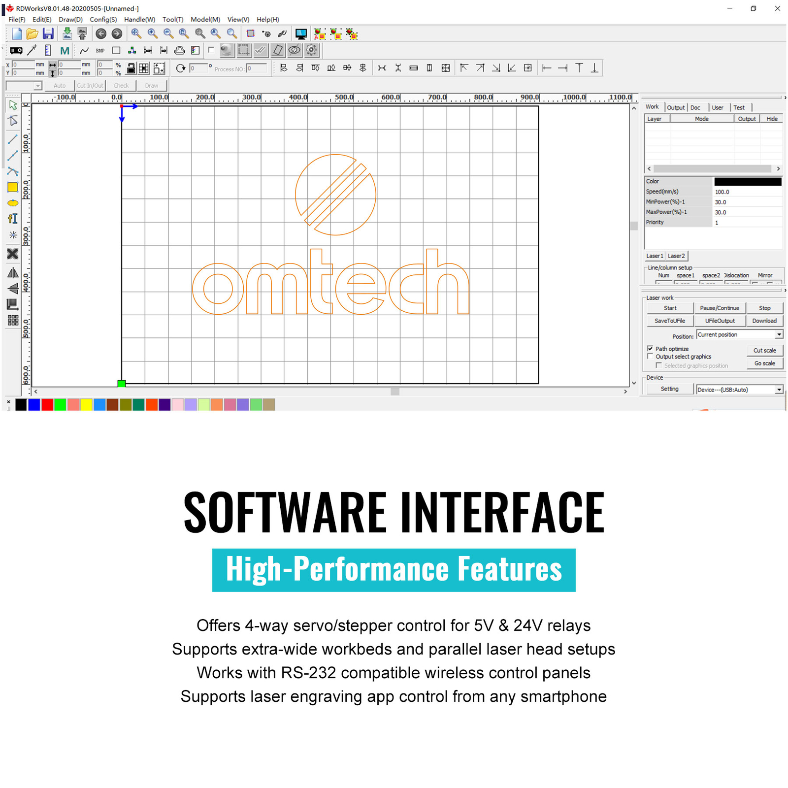 OMTech Laser Engraver Control Panel Kit RDC6445S Replacement with Mainboard