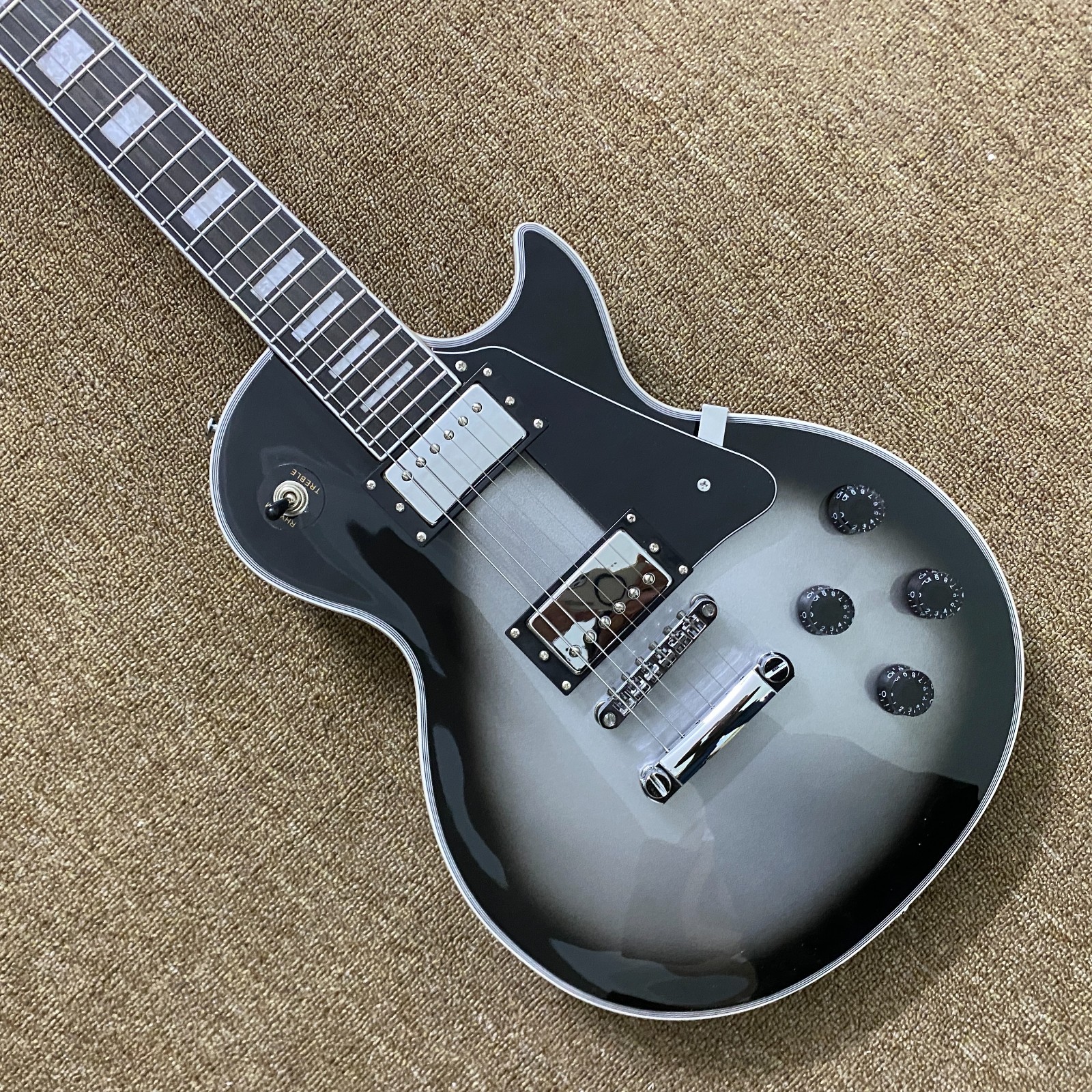 Custom LP Electric GuitarChrome plated hardware Carve Metal body Free Ship in US