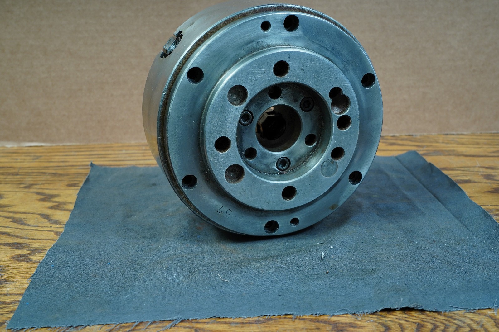 8" 4-Jaw Metal Lathe Chuck Hua Pai with unfinished D1-5 backing Plate