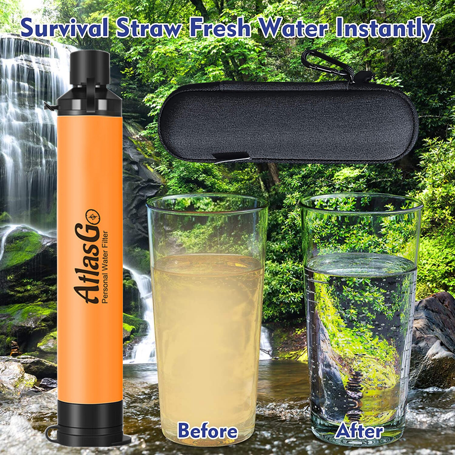 Portable Water Filter Straw Personal Water Filtration System F Emergency Outdoor