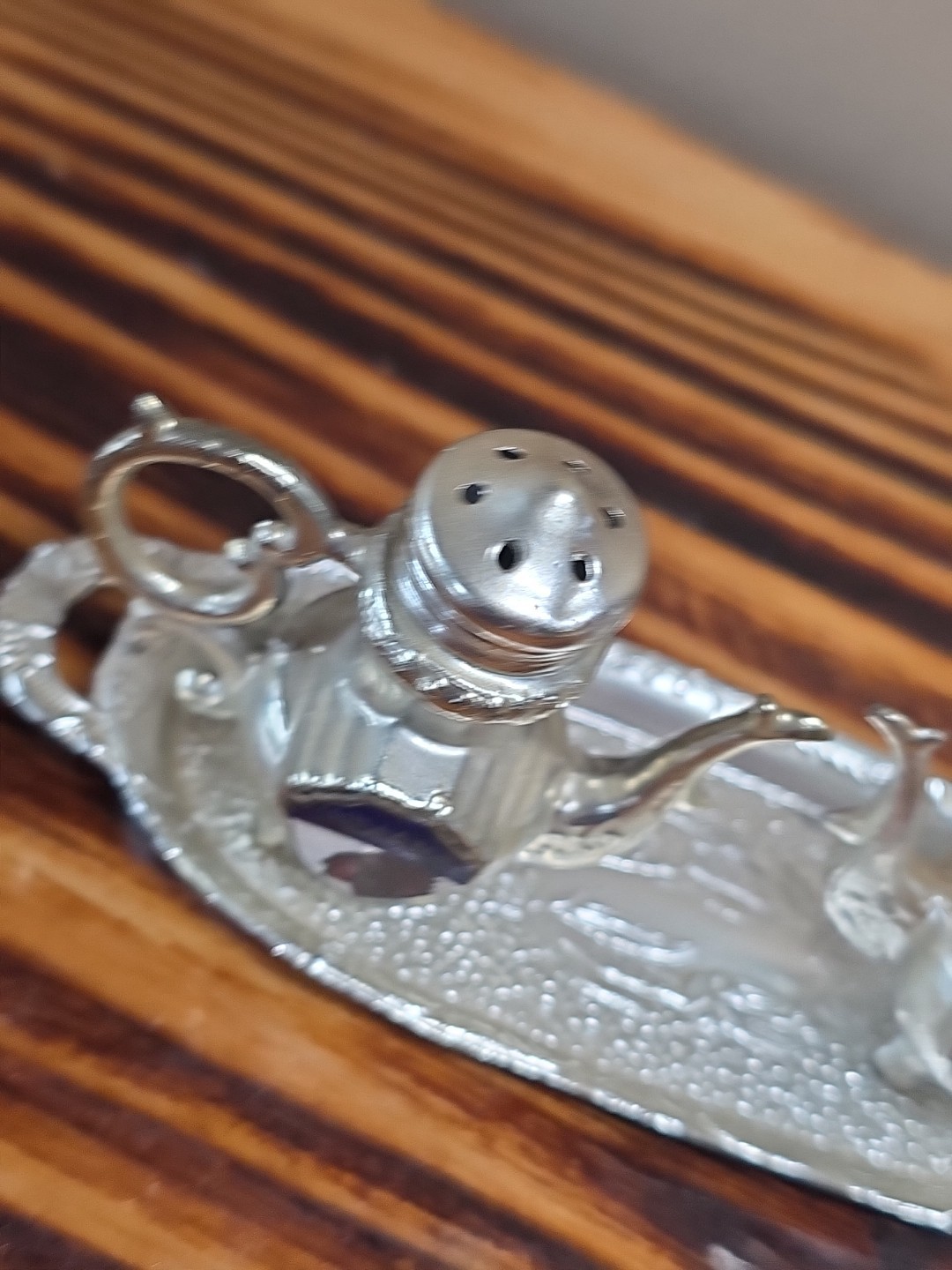 Vintage 1960s-70s Salt & Pepper Shakers Indiana Tea Set w/ Serving Tray Japan