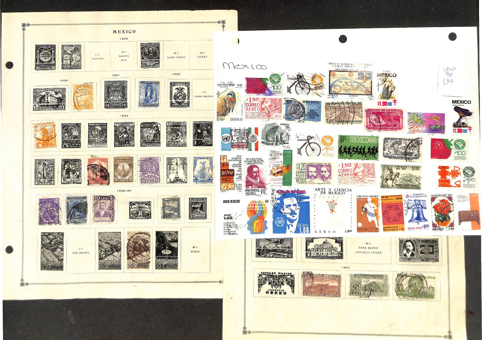 Mexico Stamp Collection on 60 Scott International Pages, 1856-1978 (BE)