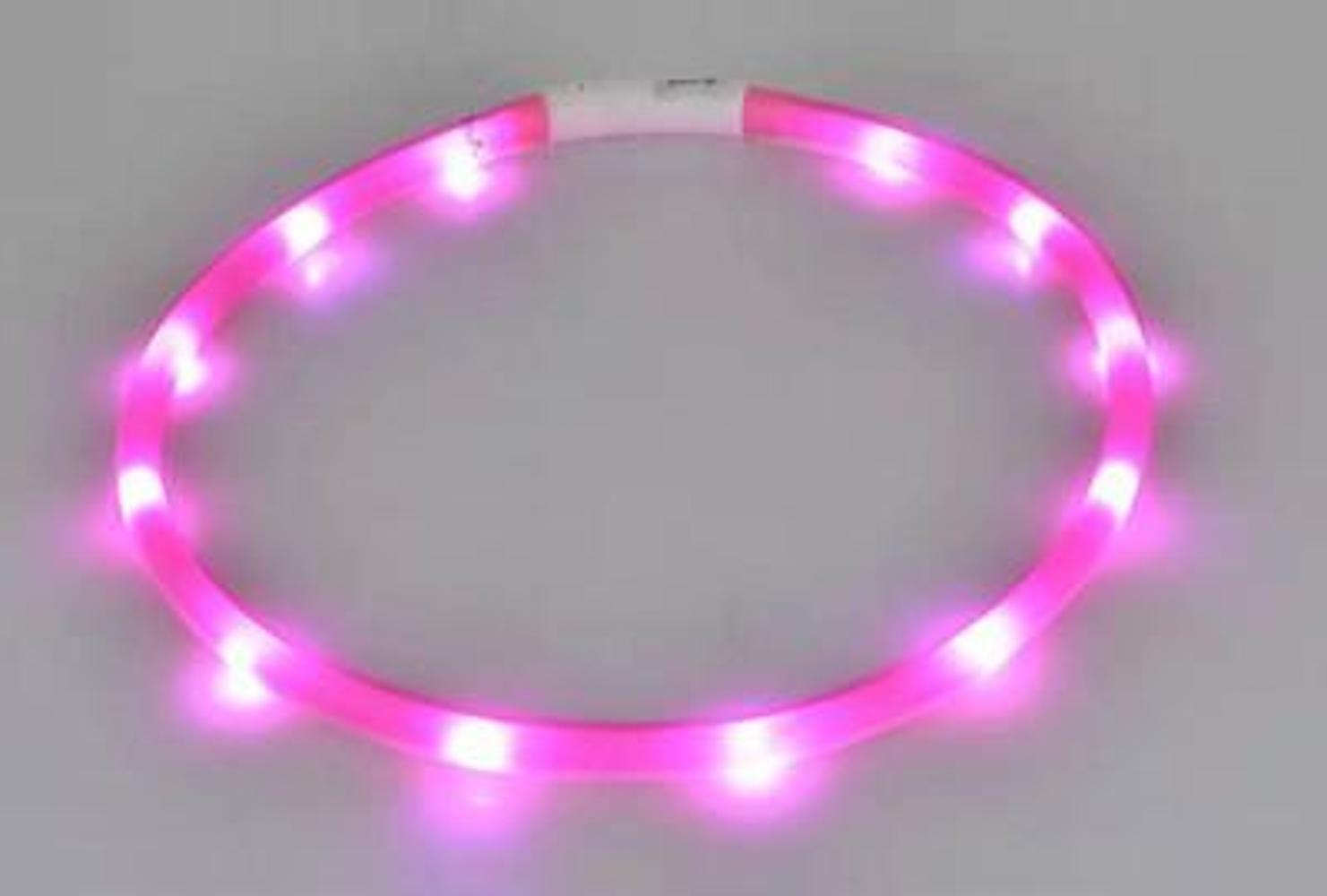 SOFT SILICONE RECHARGEABLE COLLAR glow light-UP LED for Dog Cat Pet Night Safety