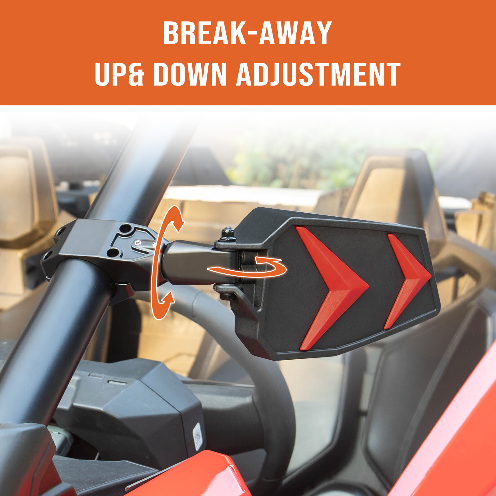 1.75''-2" UTV Side Mirrors Foldable Adjustable for Polaris RZR S 800 900 XP 1000