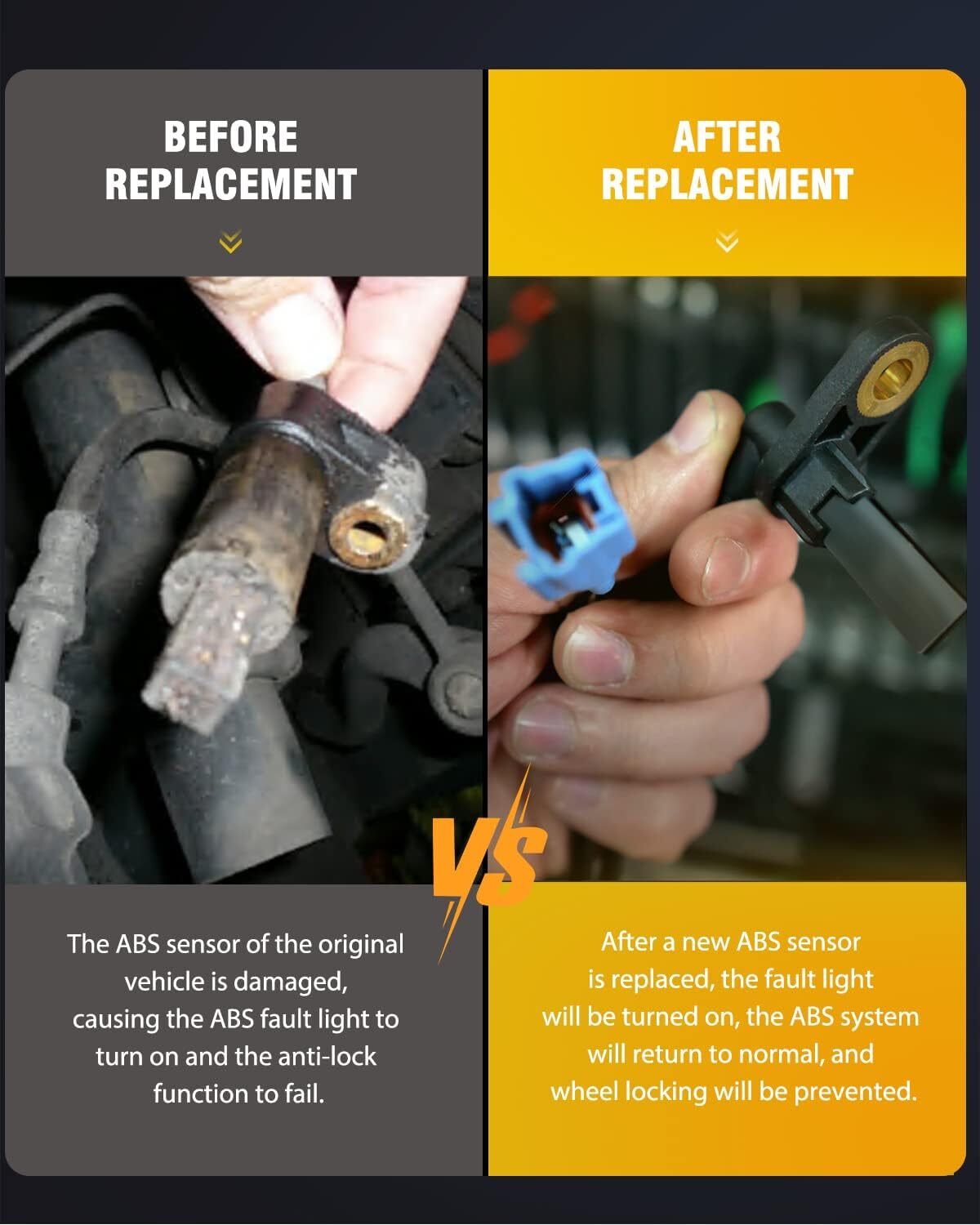 2 x Front & Rear ABS Wheel Speed Sensors for Chevy Avalanche 1500 2500 GMC Yukon