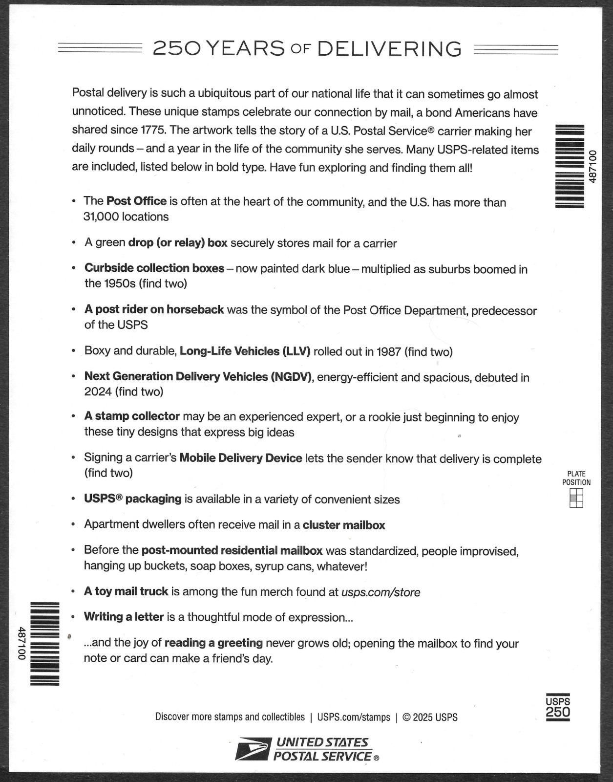 Scott #6023 IMPERFORATE (NO DIE-CUT), 250 Yrs Deliver Pane of 20 MNH-IMMACULATE!