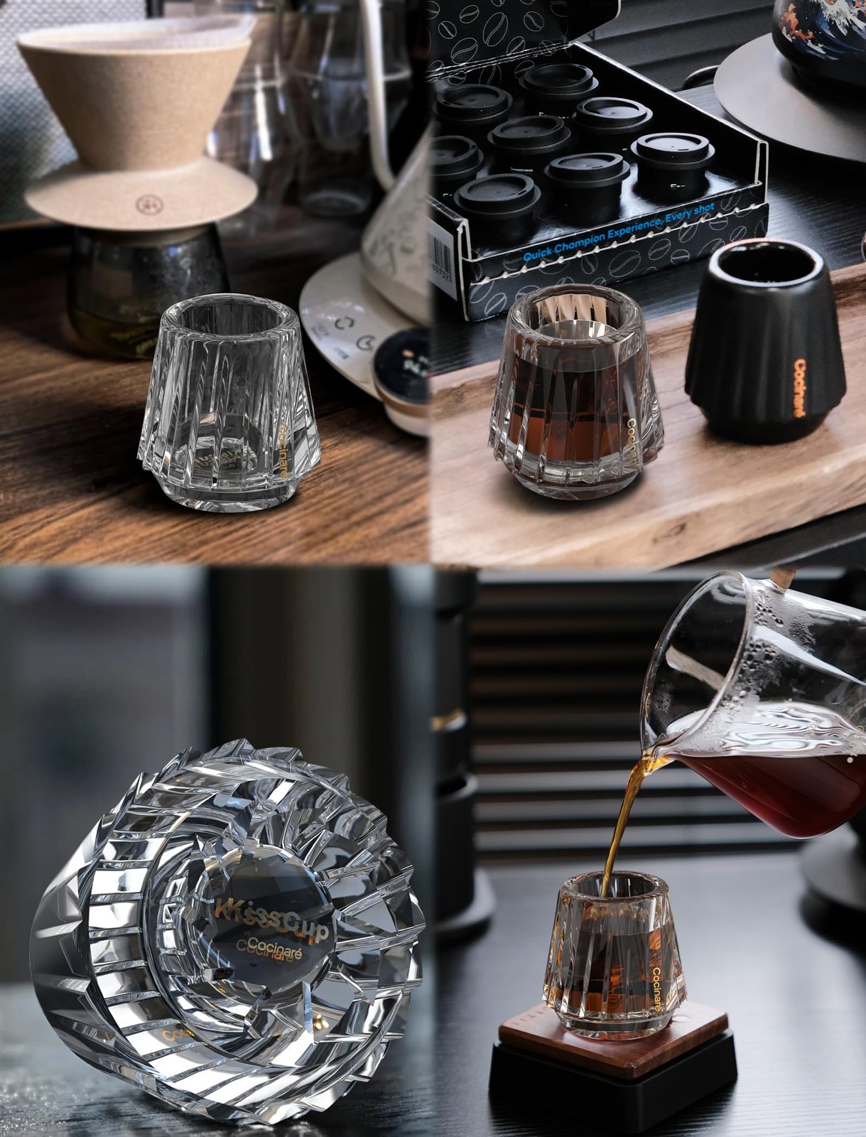 Cocinare Espresso Cups Set of 2, Crystal Clear Espresso Shot Glasses, Ideal S...