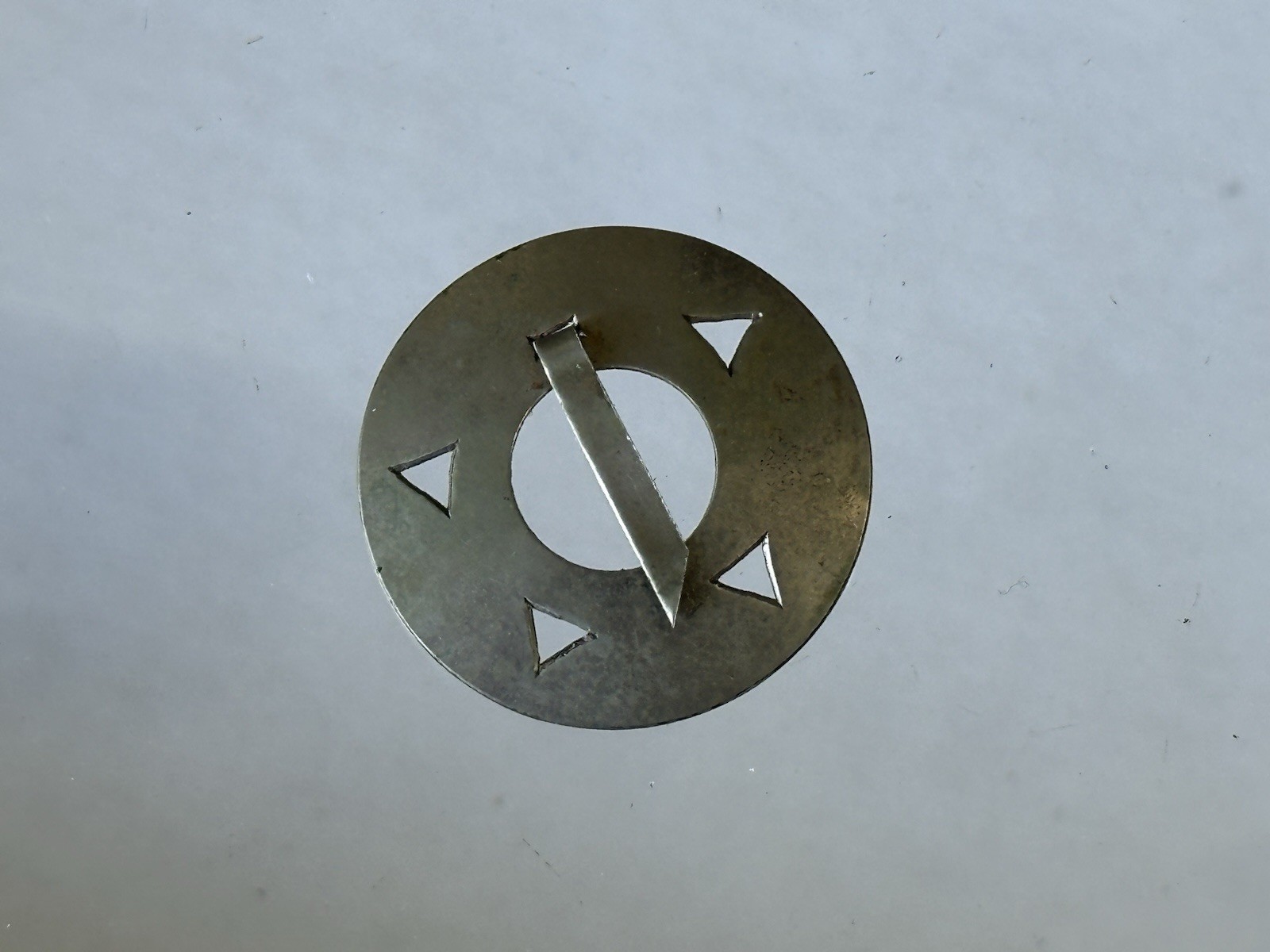 1700's SILVER FUR TRADE ERA DECORATED BROOCH ENGRAVED GORGET PIN ~ NICE EXAMPLE