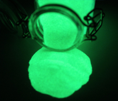 GLOW IN THE DARK POWDER solvent based Strontium Aluminate powder coat 800 deg