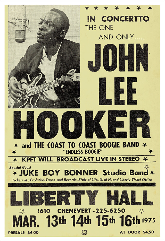 John Lee Hooker concert poster print