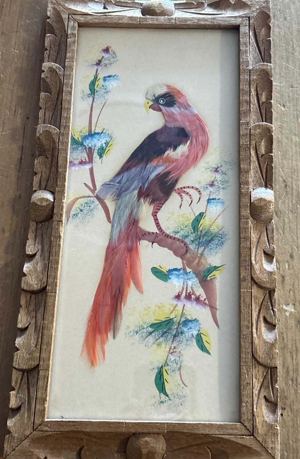 Set 3 VTG Mexican Feathercraft Bird Art Collection Handmade with Real Feathers