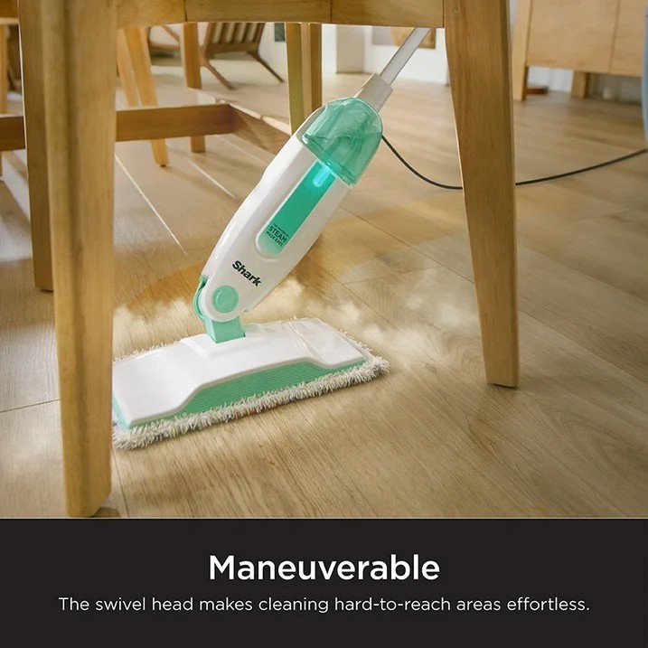 Shark Steam Mop with 2 Dirt Grip Pads, Lightweight, Safe for Sealed Hard Floors