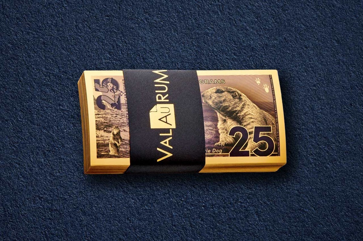 (20-STACK) 2024 Prairie Dog .999 Aurum 25mg 24k GoldFoil Note🔥Goldback BU ALPHA