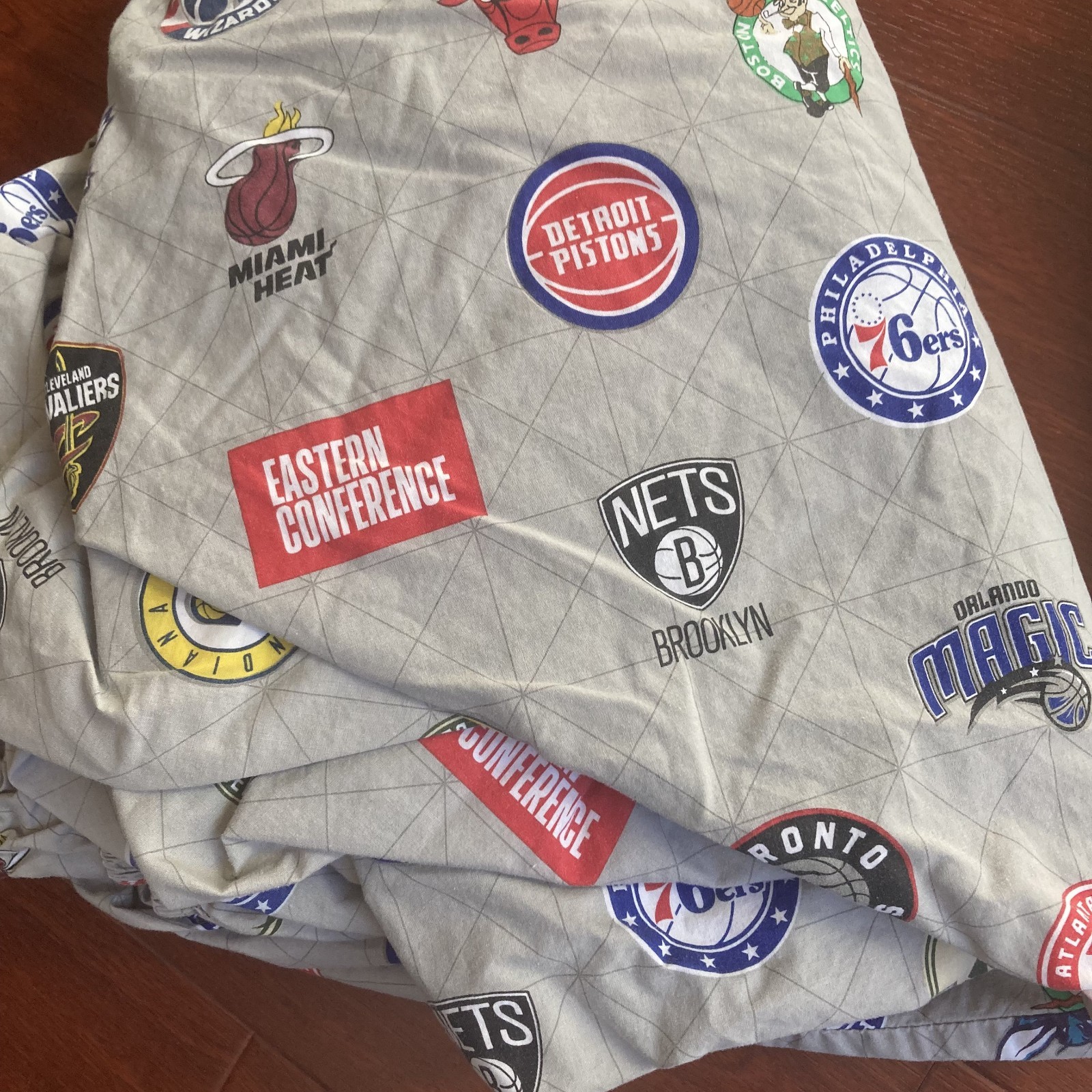 Pottery Barn Teen NBA Eastern Conference Fitted Sheet Full Size & Pillow Case