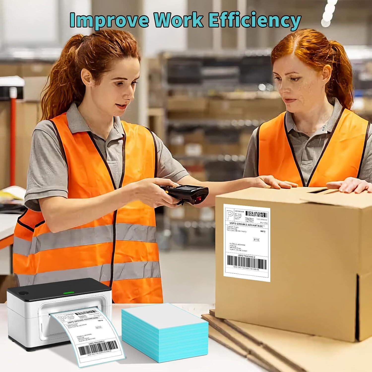 500Labels 4x6 Fanfold Perforated Direct Thermal Shipping Labels for Zebra Rollo