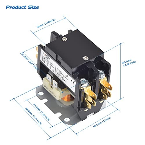 2 Pole Air Conditioner Contactor 30 Amp 120V Coil,Condenser 2P 30A 120V