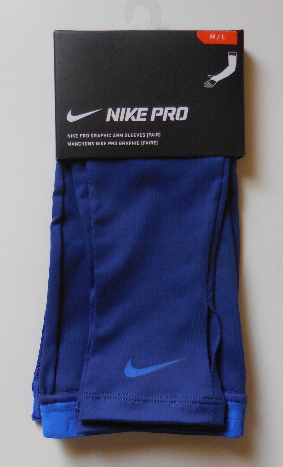 Nike Pro Graphic Arm Sleeves Women Game Royal/LT Photo Blue/White M/L