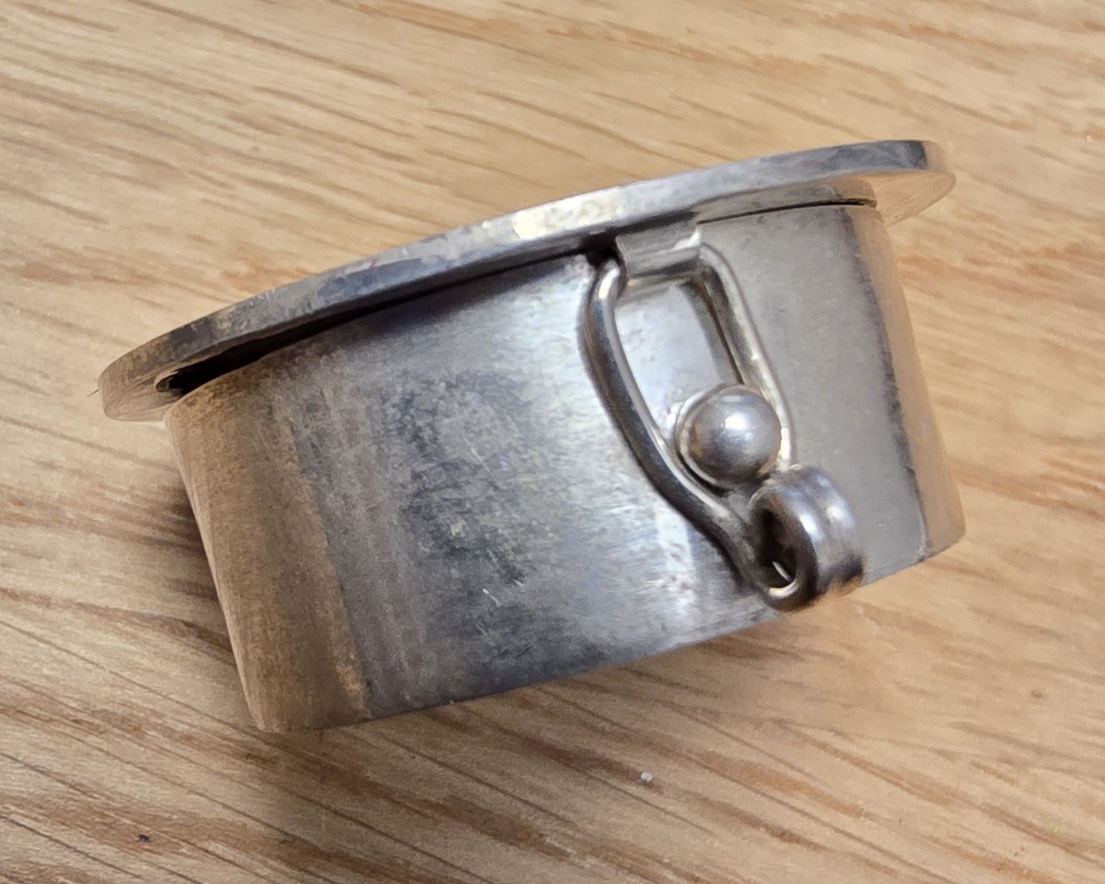 Vintage Mexican Sterling Silver & Malachite Pill Box - TM-13 Taxco - 1oz