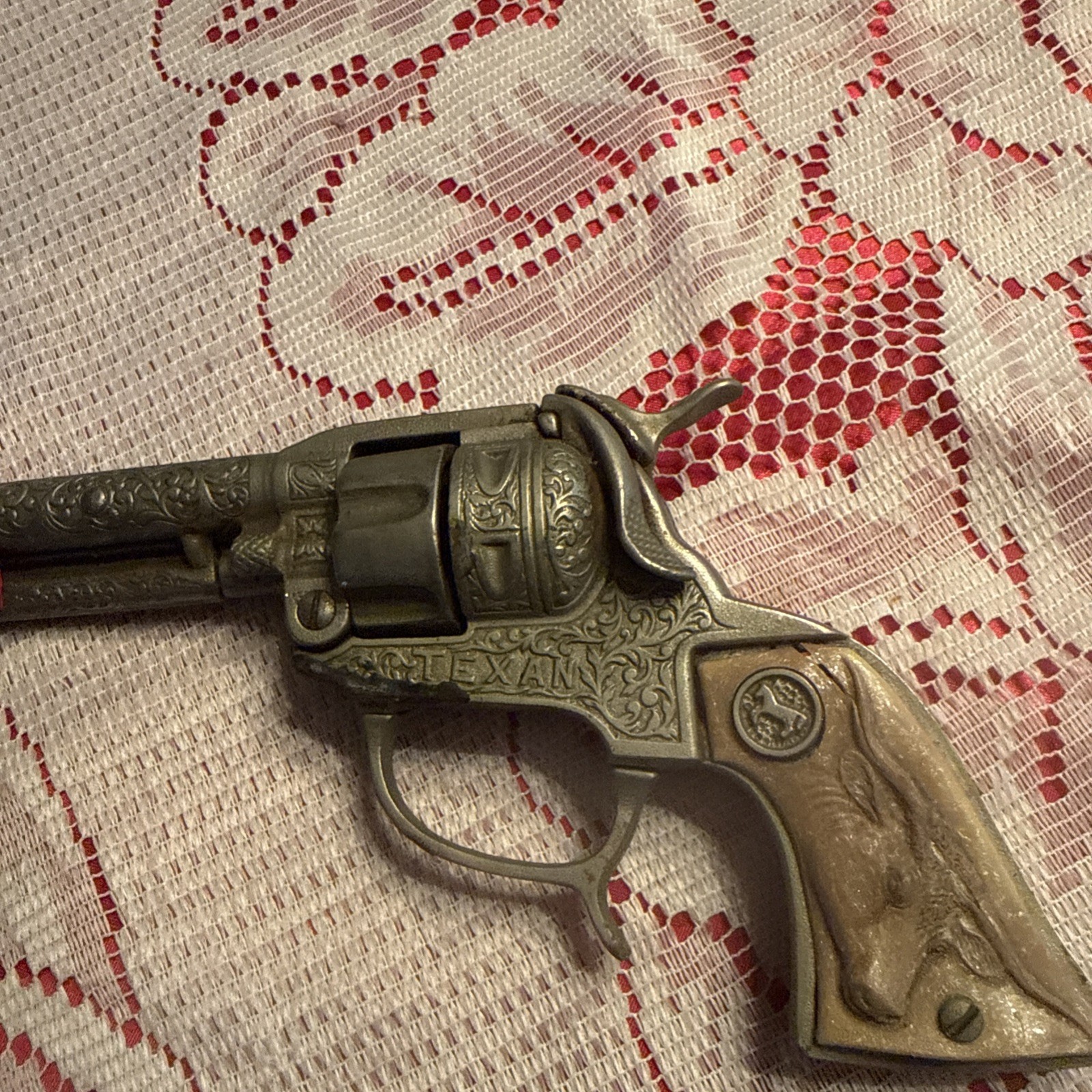 Vintage Gene Autry Toy Pistol Cap Gun Horse Head Grips 1950-60 Era