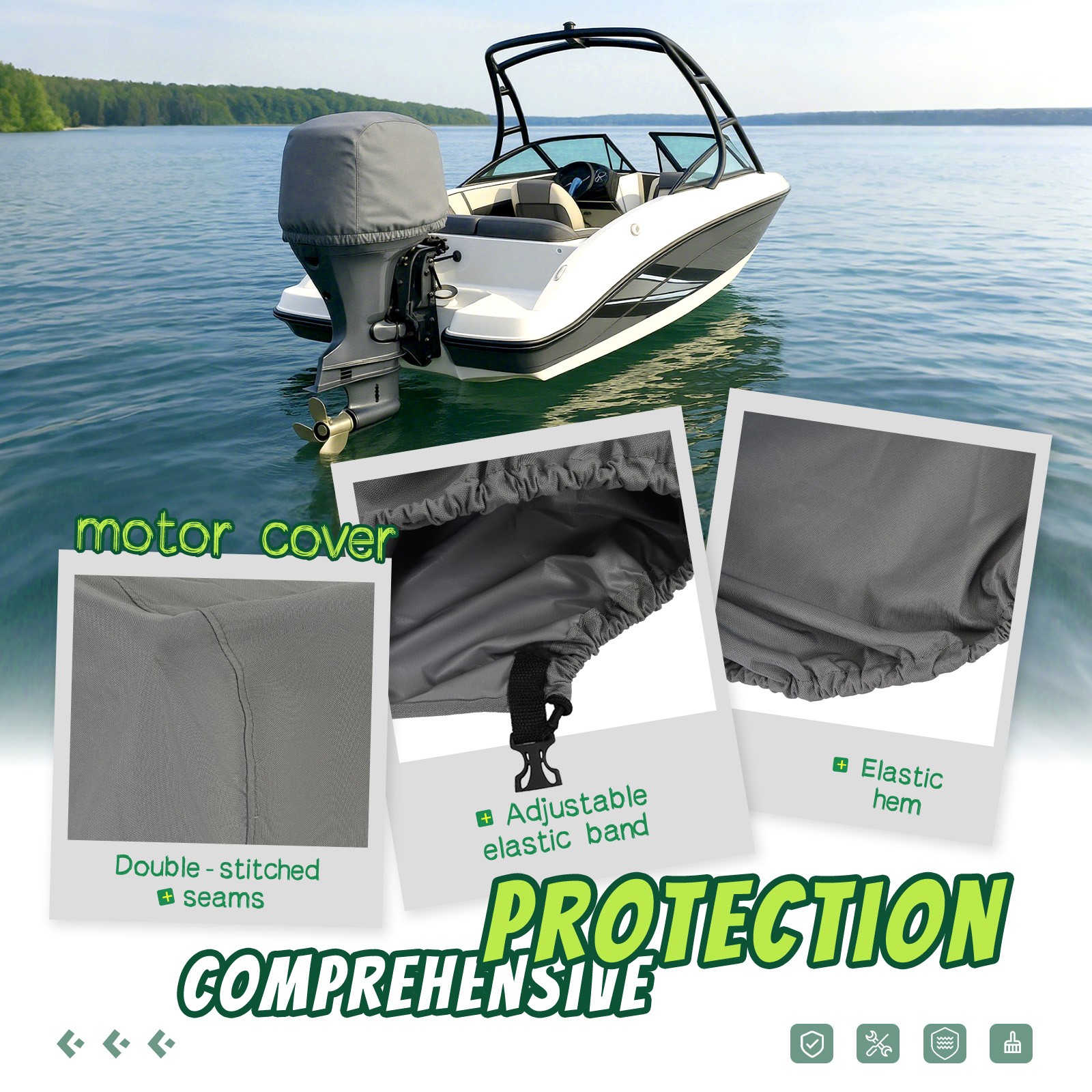 For Yamaha F115B F100 F90 F75 4-Stroke Outboard Motor Cover #MAR-MTRCV-11-50