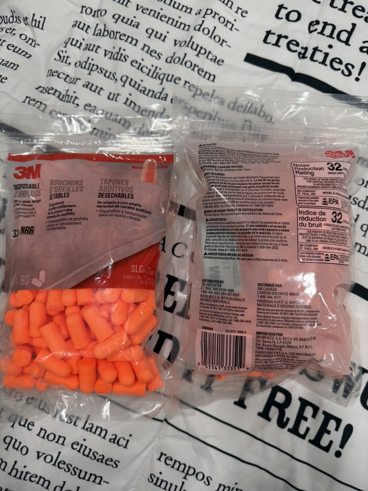 LOT of 30, 3M Orange Disposable Ear Plugs (80-Pack)